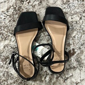 A New Day Black Ankle-Strap Sandals